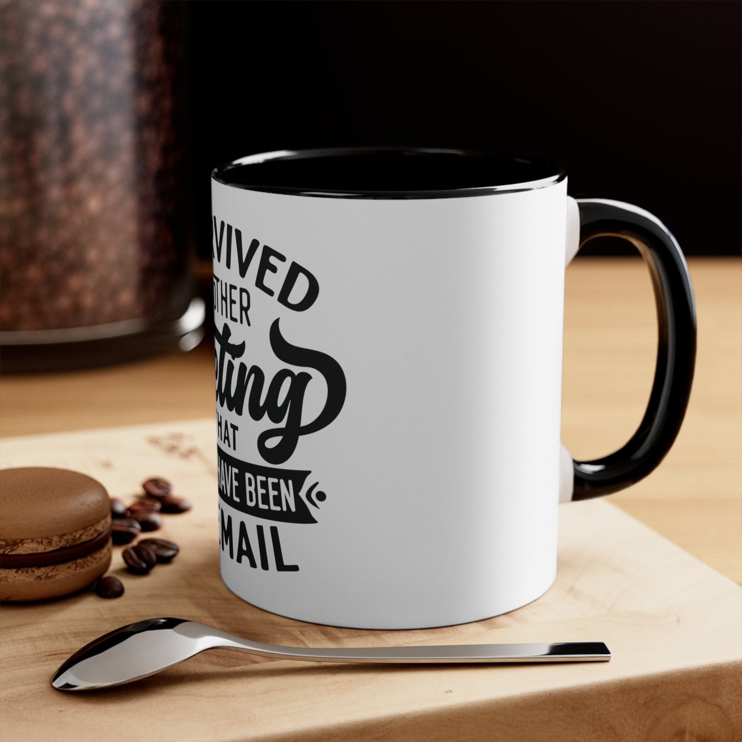 Funny Office Mug: Survived Another Meeting - Gift for Coworkers (15 oz)