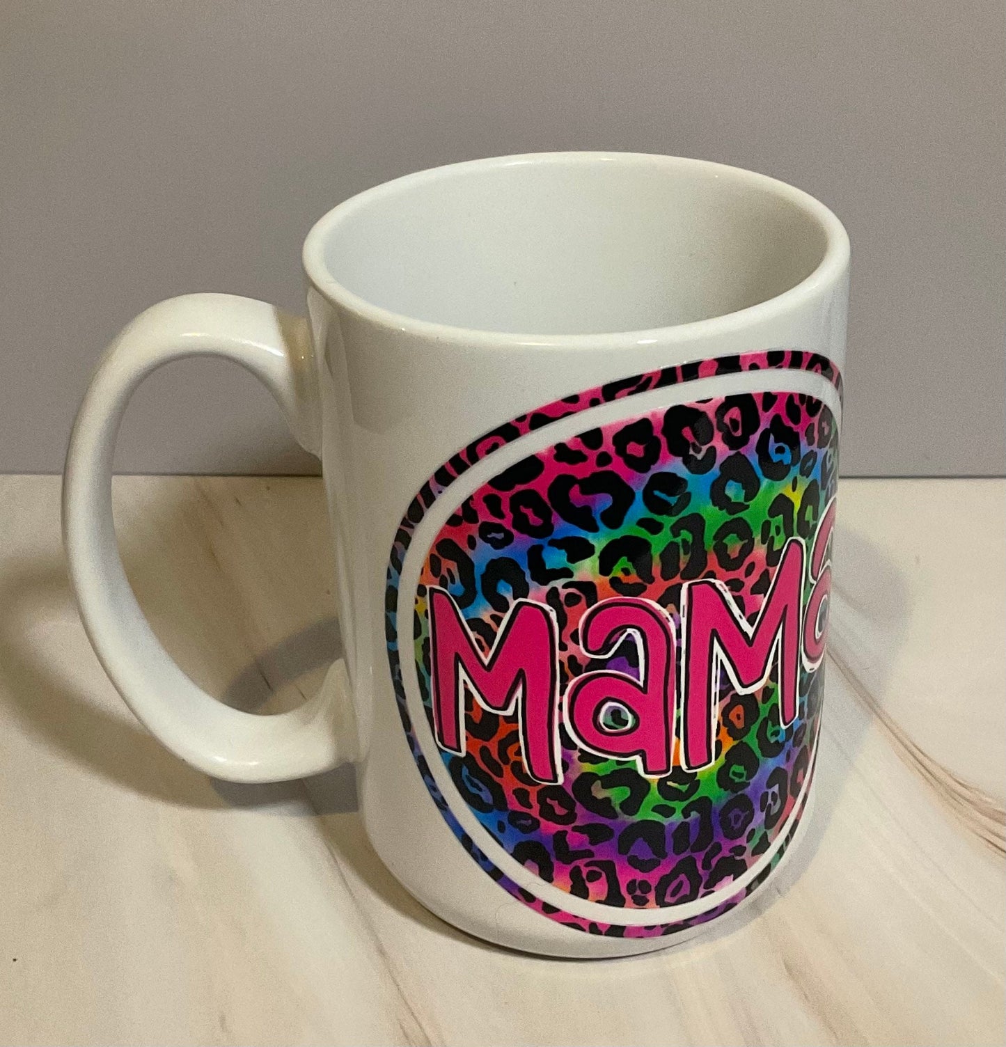 Mama Coffee Mug: Pink Leopard Print, Stylish Mom Gift