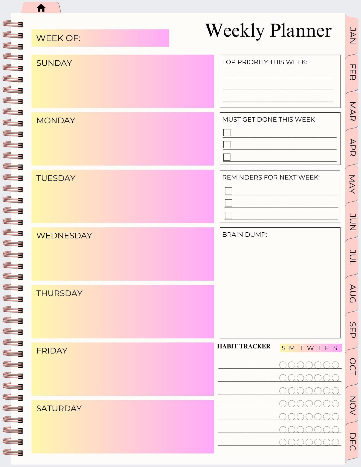 Colorful Digital Undated Planner: On-the-Go Organization