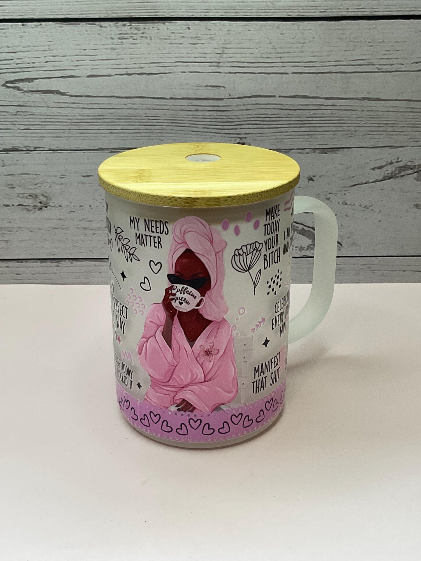Affirmations Frosted Coffee Mug - Stylish Mom Gift (15 oz)