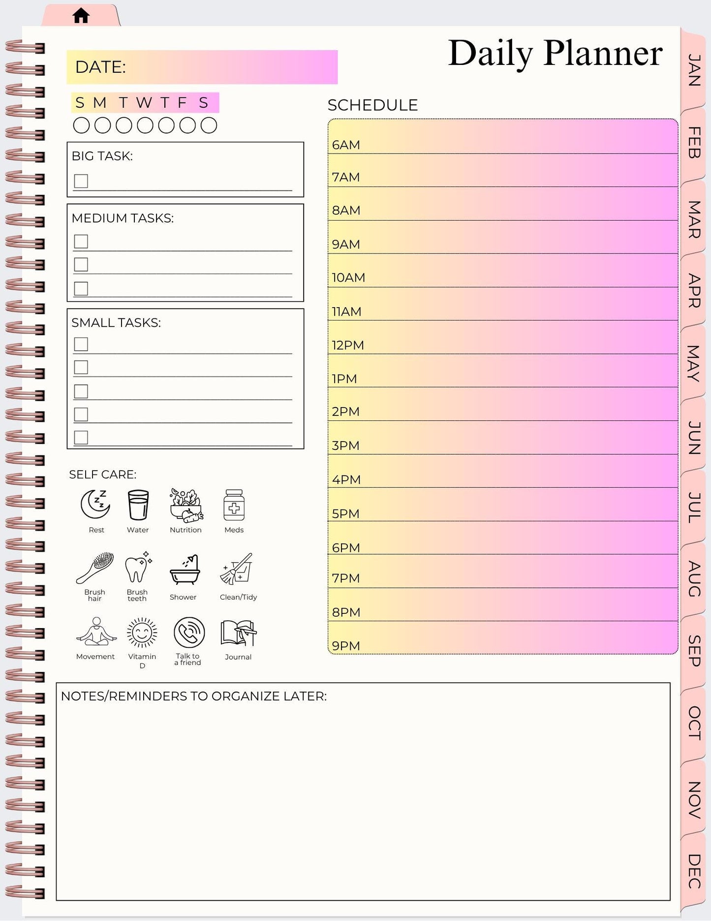 Colorful Digital Undated Planner: On-the-Go Organization