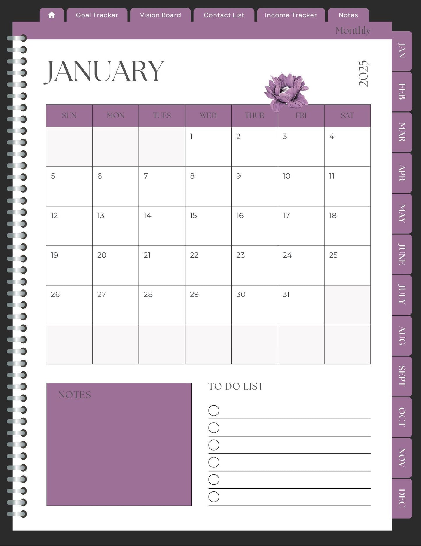 Purple Digital Planner: On-the-Go Organization