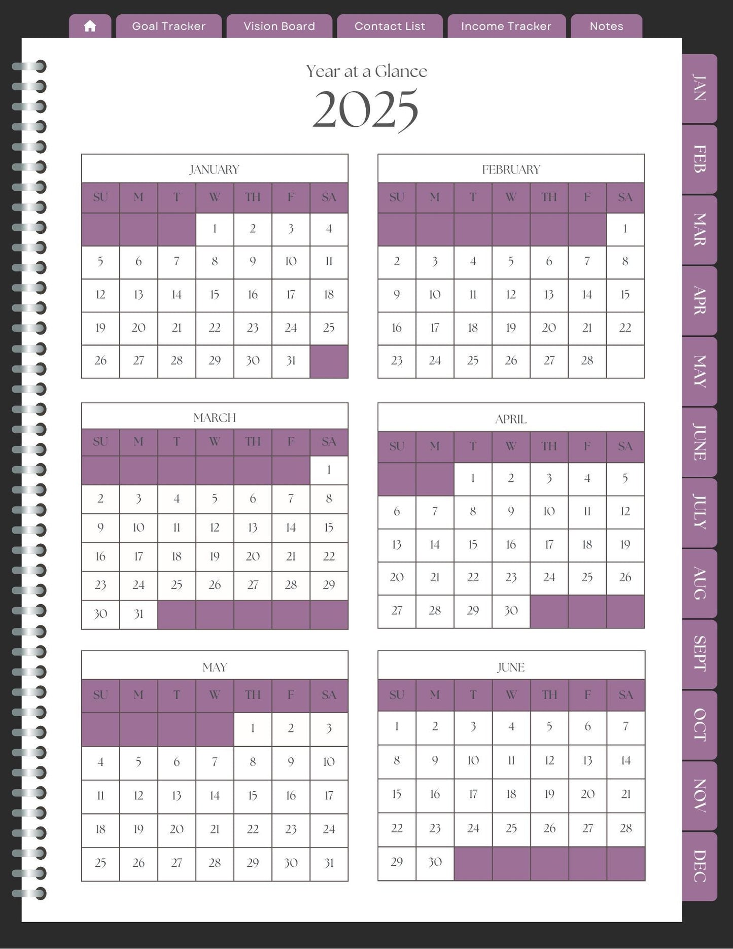 Purple Digital Planner: On-the-Go Organization