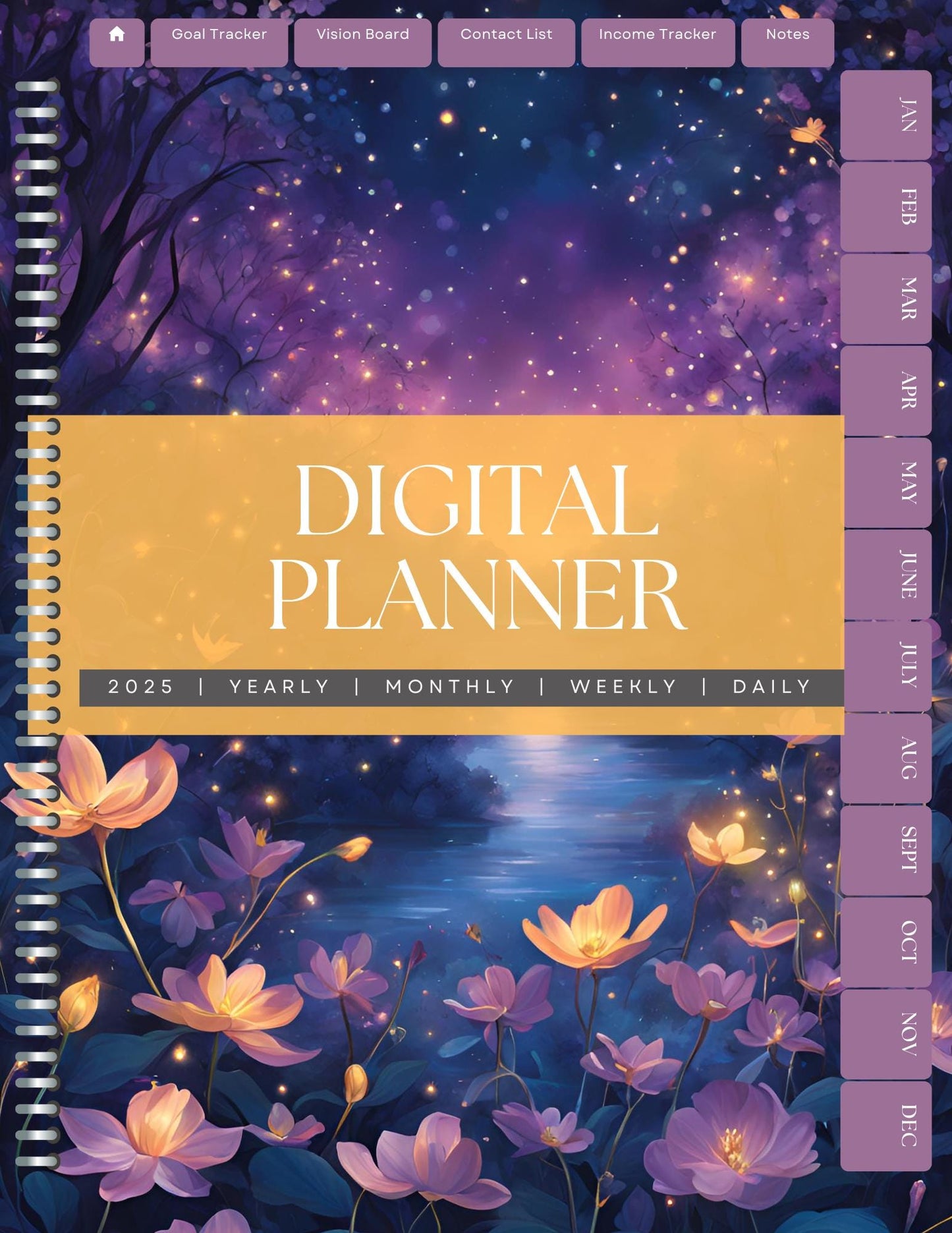 Purple Digital Planner: On-the-Go Organization