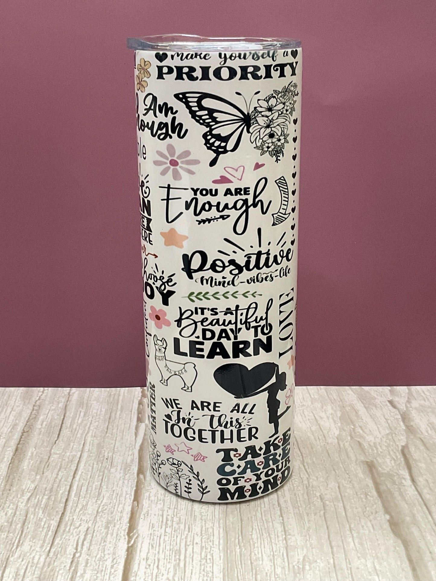 Affirmations Tumbler: Insulated Stainless Steel 20 oz with Lid