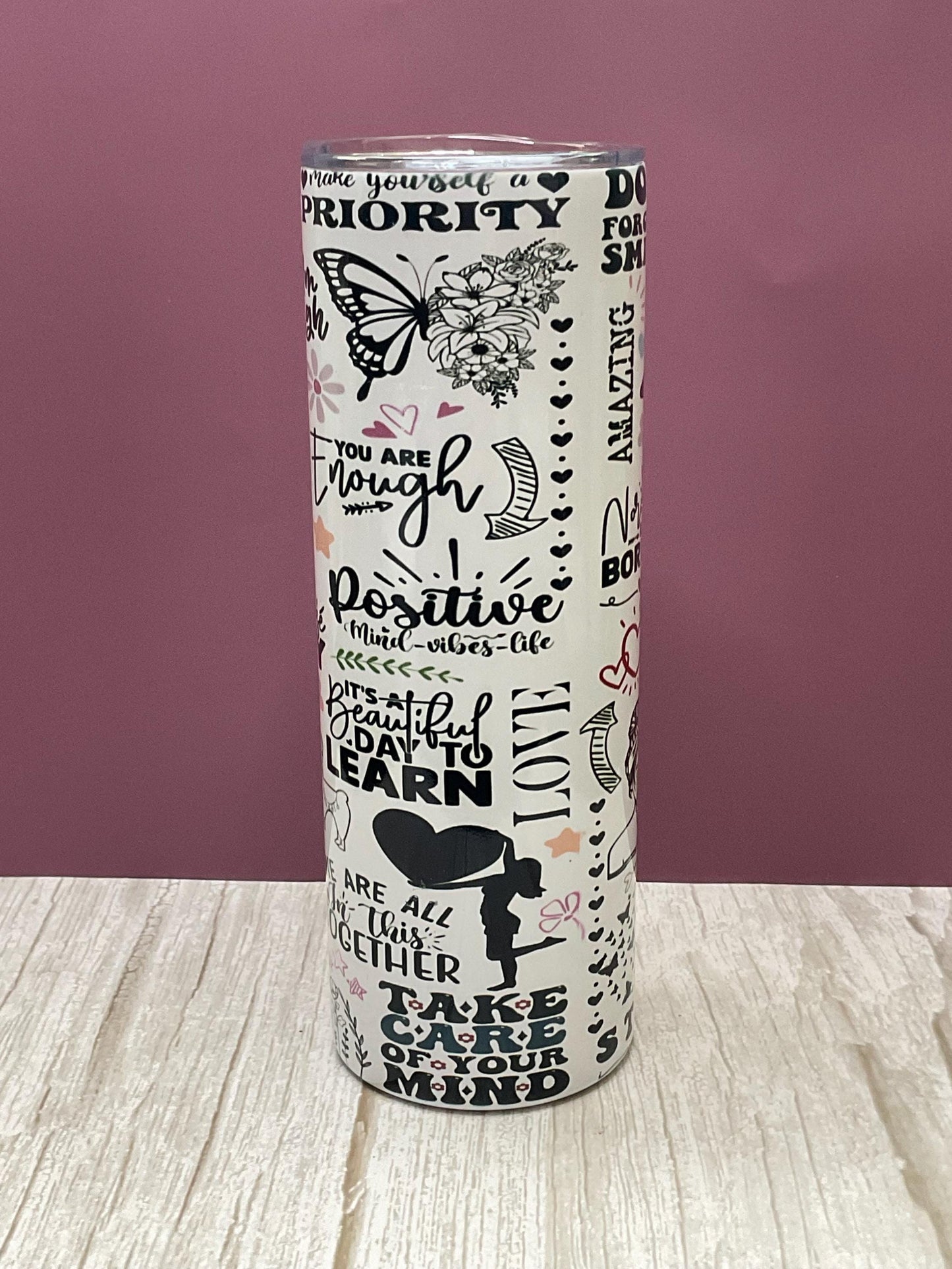 Affirmations Tumbler: Insulated Stainless Steel 20 oz with Lid