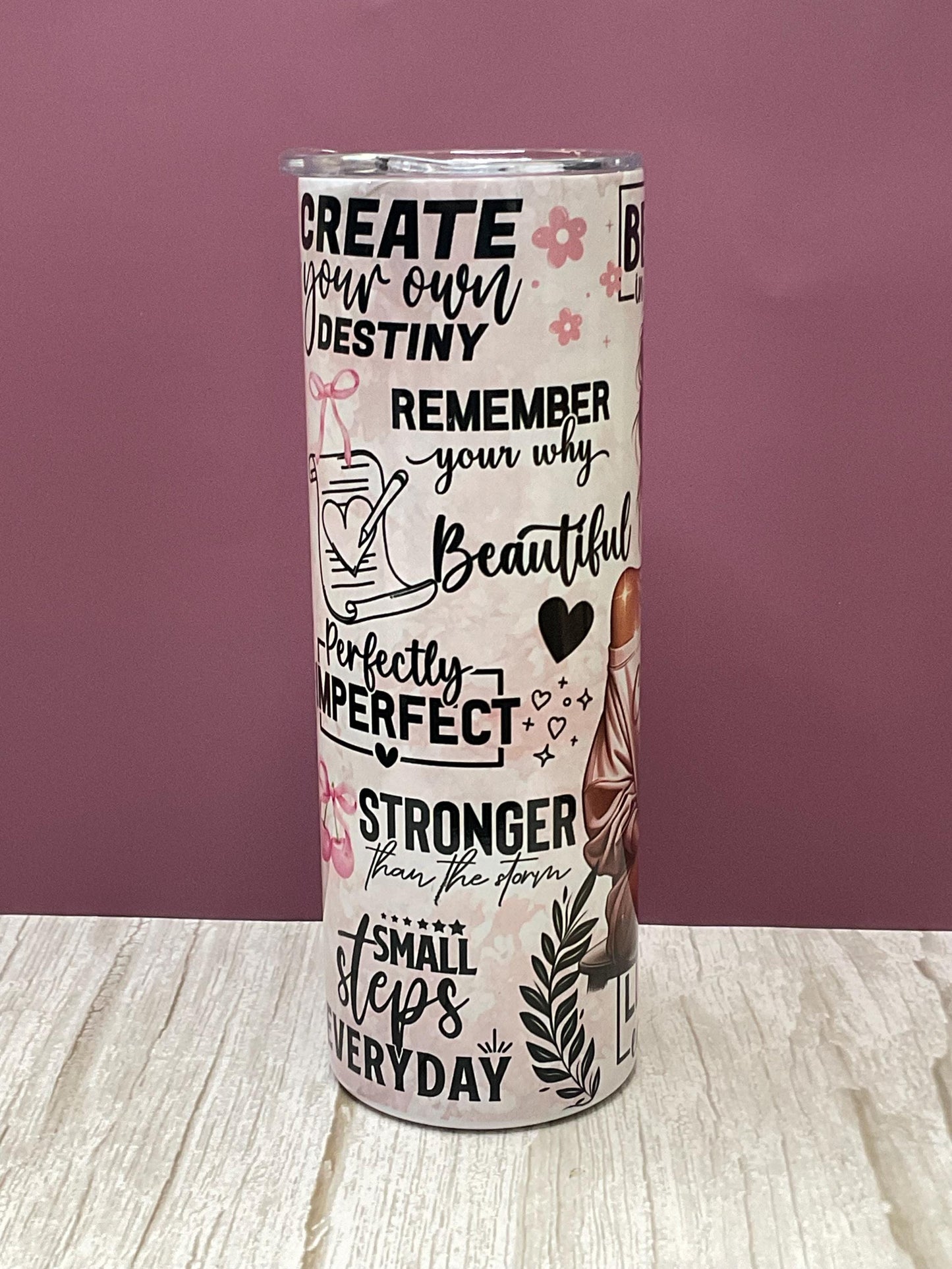Limited Edition Affirmation- 20 oz Tumbler + Insulated Lid, Perfect Gift for Mom, Best Friend, Daughter
