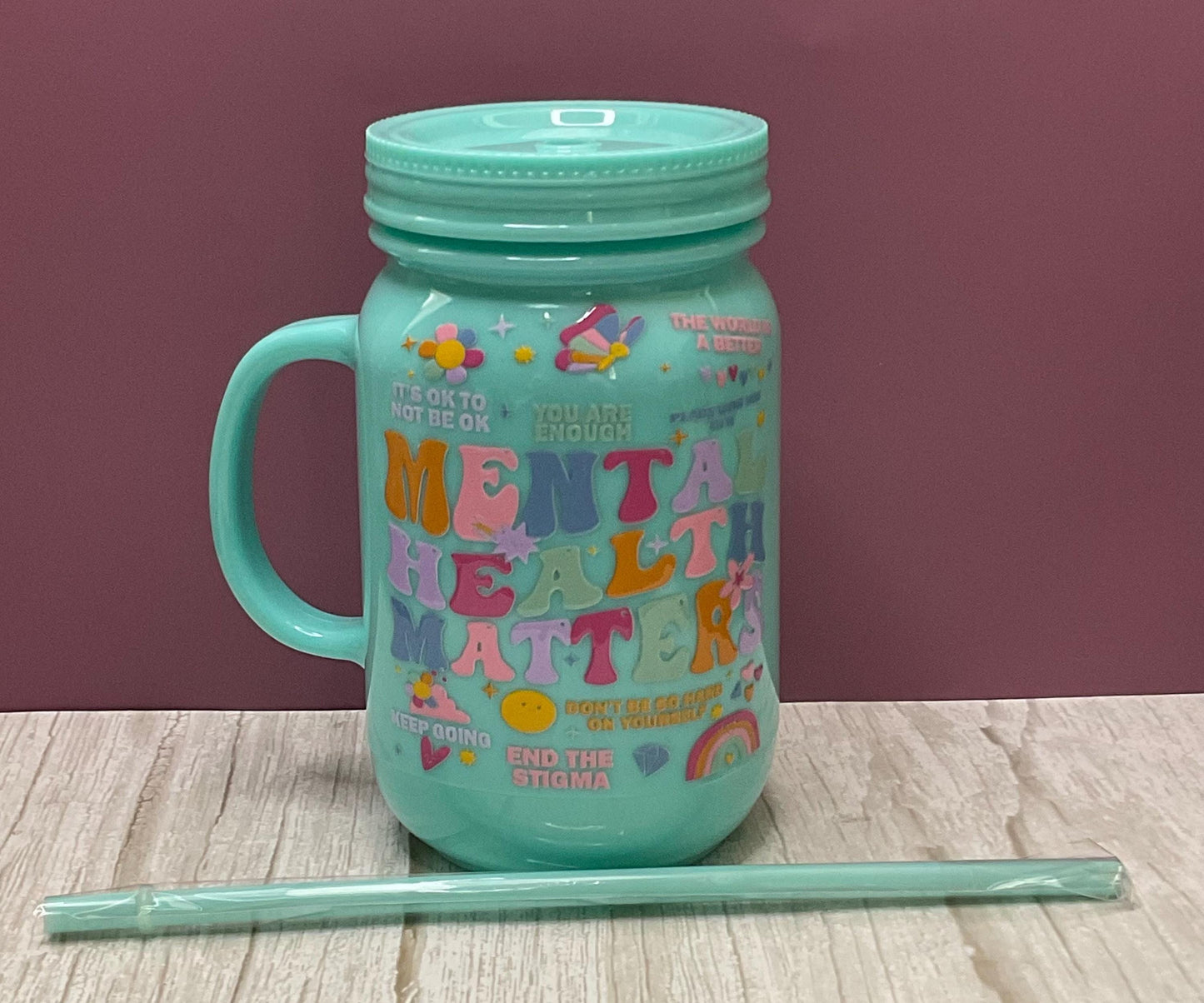 Mental Health Matters 20 oz Mug + Matching Lid, Perfect Gift for Mom, Best Friend, Daughter, Matching Journal