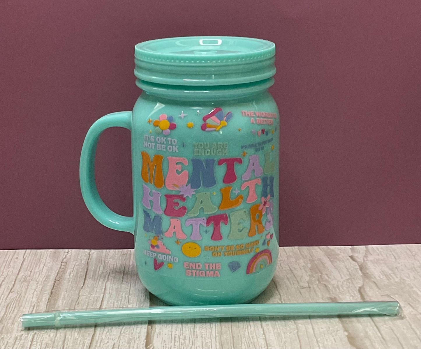 Mental Health Matters 20 oz Mug + Matching Lid, Perfect Gift for Mom, Best Friend, Daughter, Matching Journal