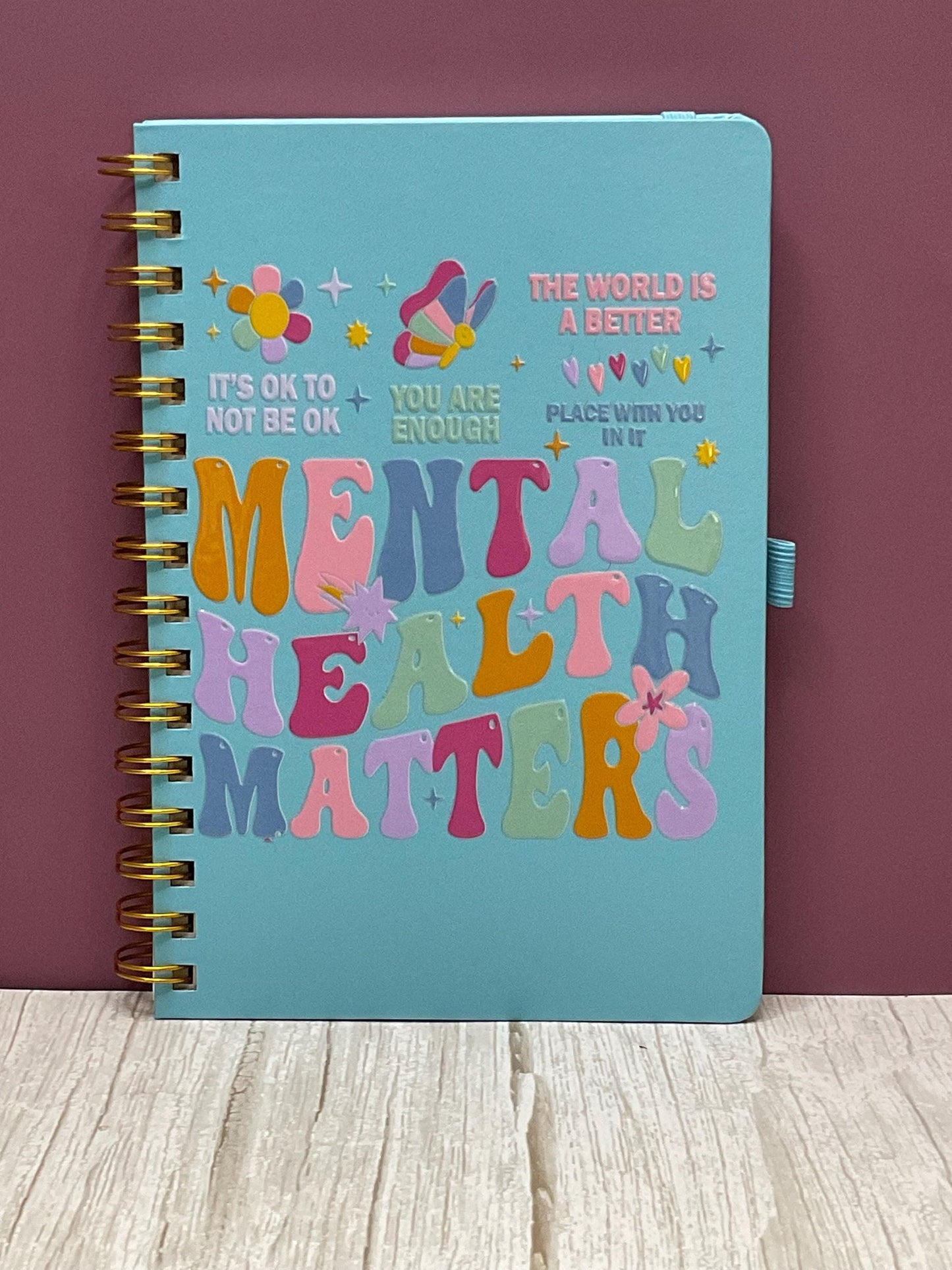 Mental Health Matters 20 oz Mug + Matching Lid, Perfect Gift for Mom, Best Friend, Daughter, Matching Journal