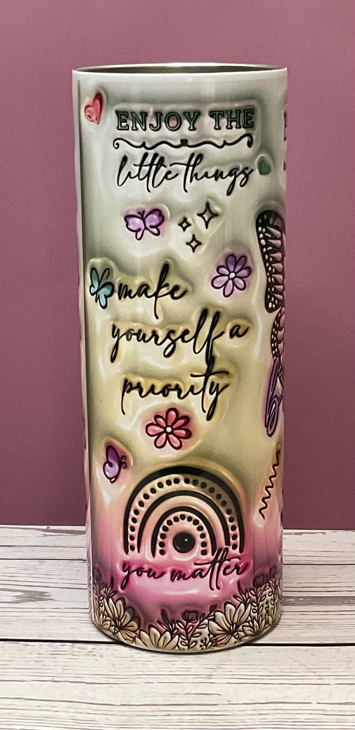 Inspirational Butterfly Tumbler: Motivational Stainless Steel Travel Mug
