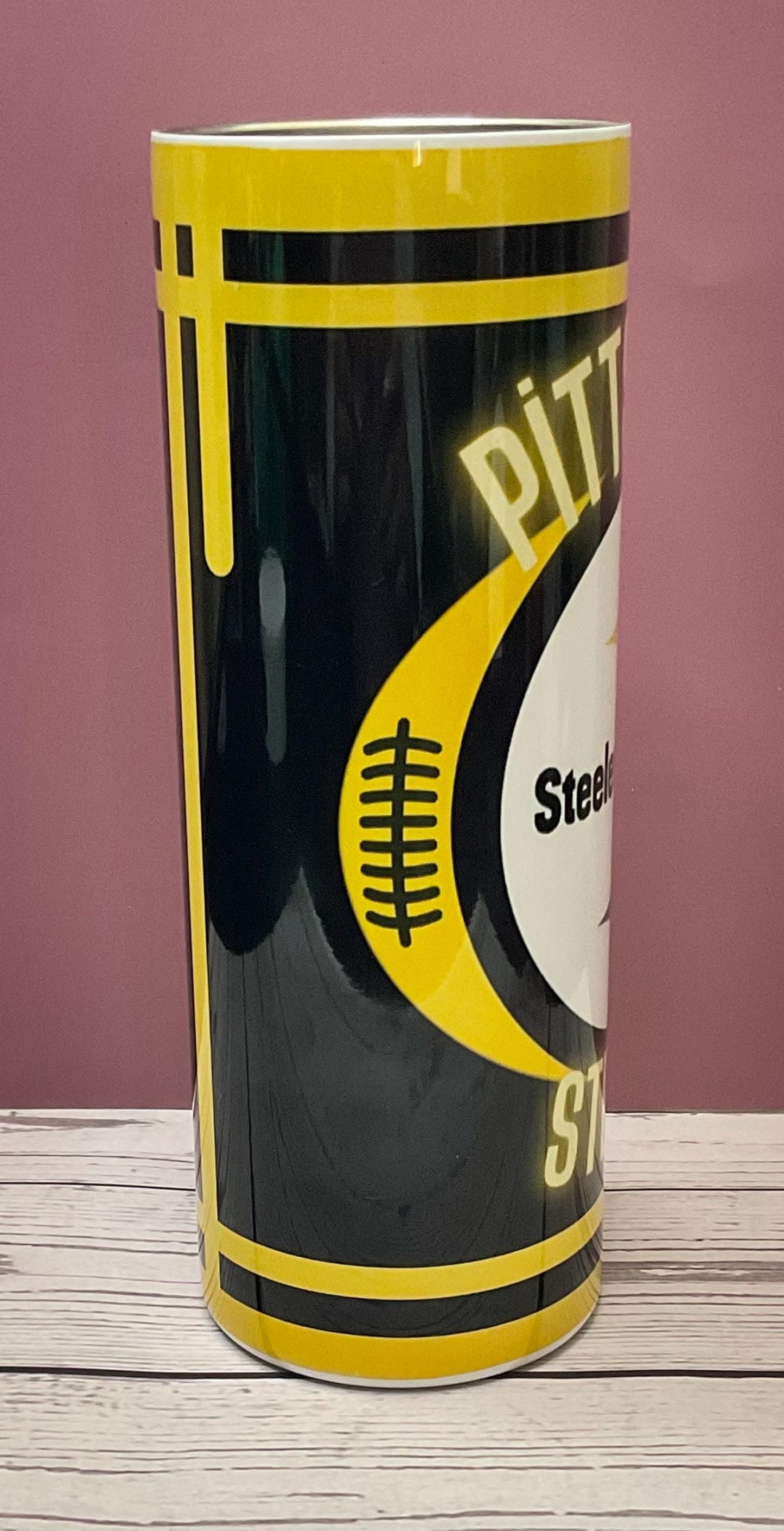 Black & Gold Football-Inspired Tumbler | 20oz Stainless Steel Travel Mug