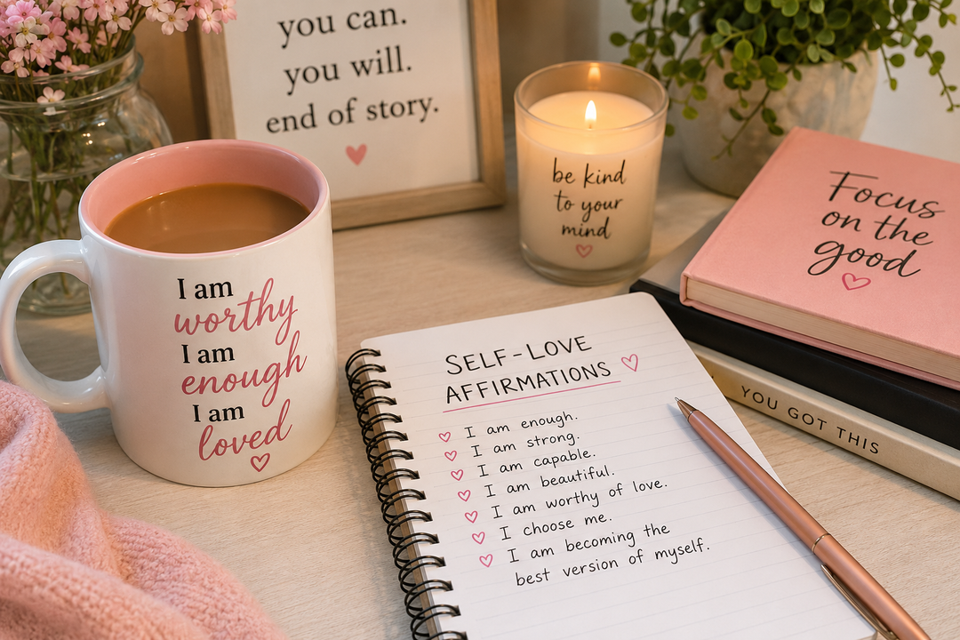 journal and cup