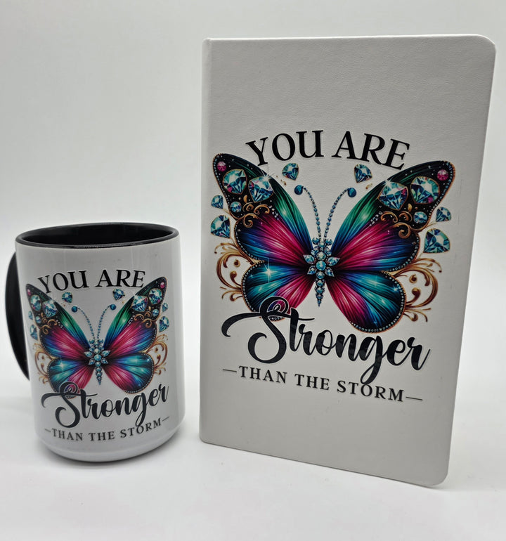 You Are Stronger Than the Storm Gift Set – 15 oz Mug &amp; Inspirational Journal with Pen