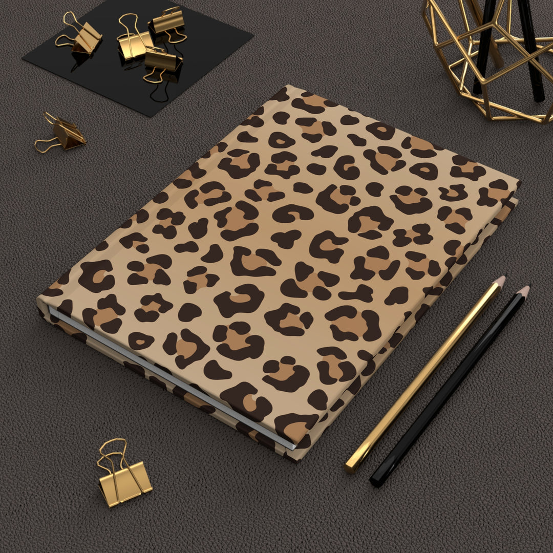 Leopard Print Hardcover Journal — Lined Matte Notebook