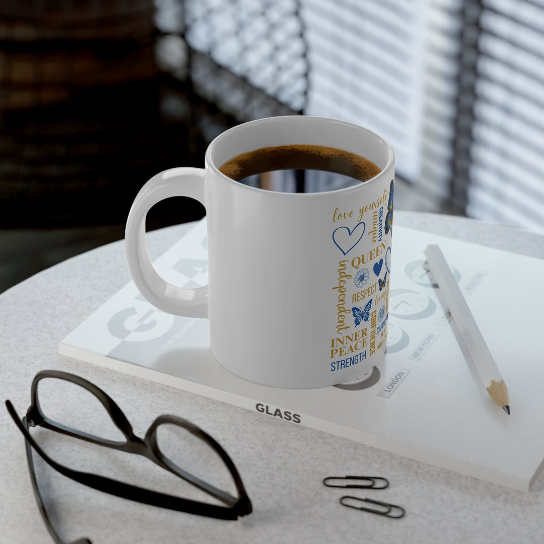Inspirational Jumbo Mug - 20oz Motivational Quotes and Butterfly Design