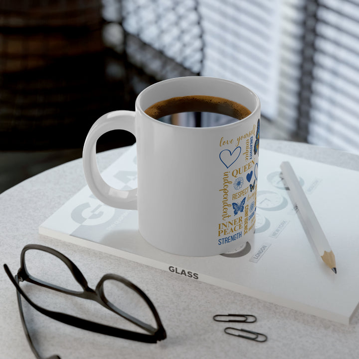 Inspirational Jumbo Mug - 20oz Motivational Quotes and Butterfly Design