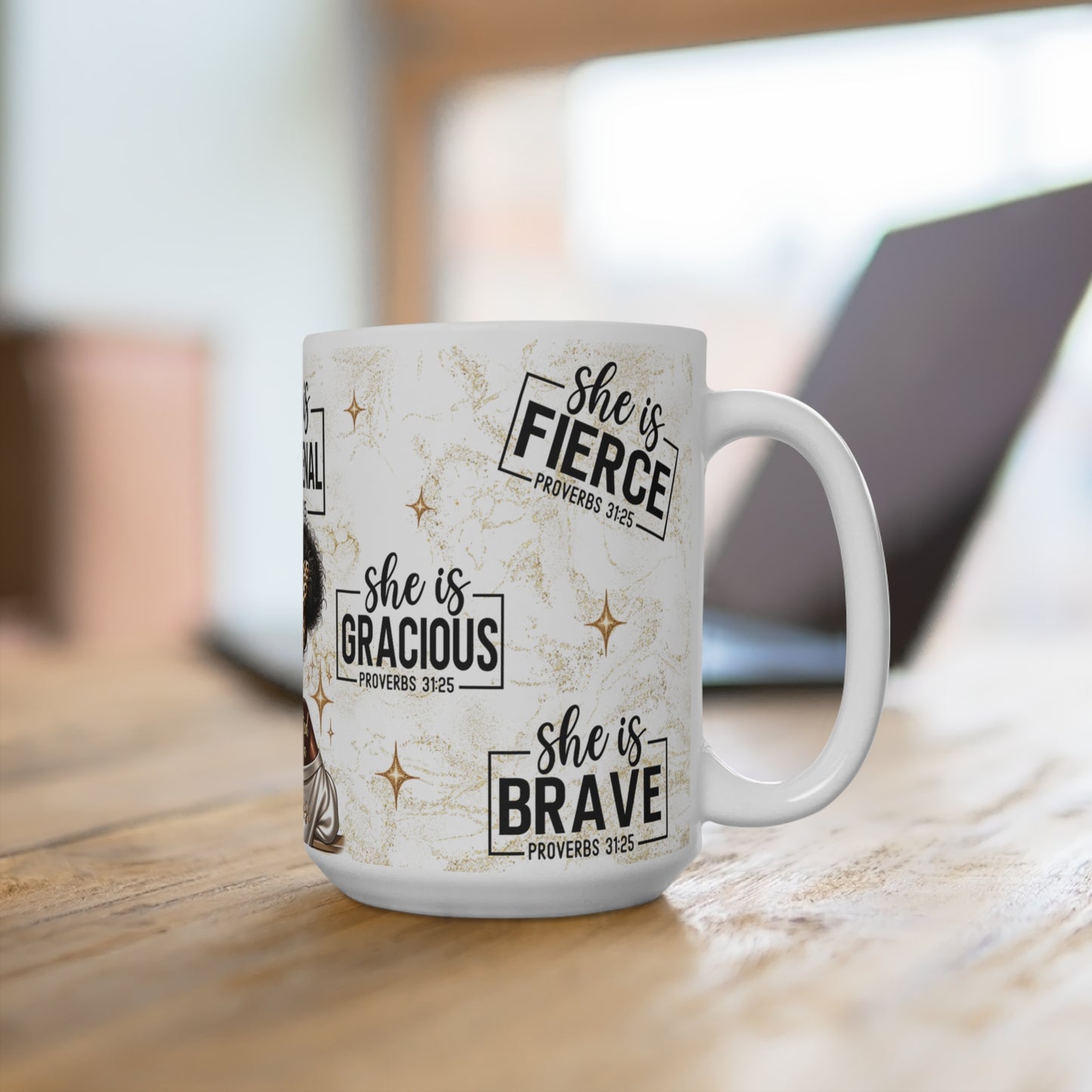 She Is Phenomenal 15oz Mug — Inspirational Christian Proverbs 31 Coffee Cup