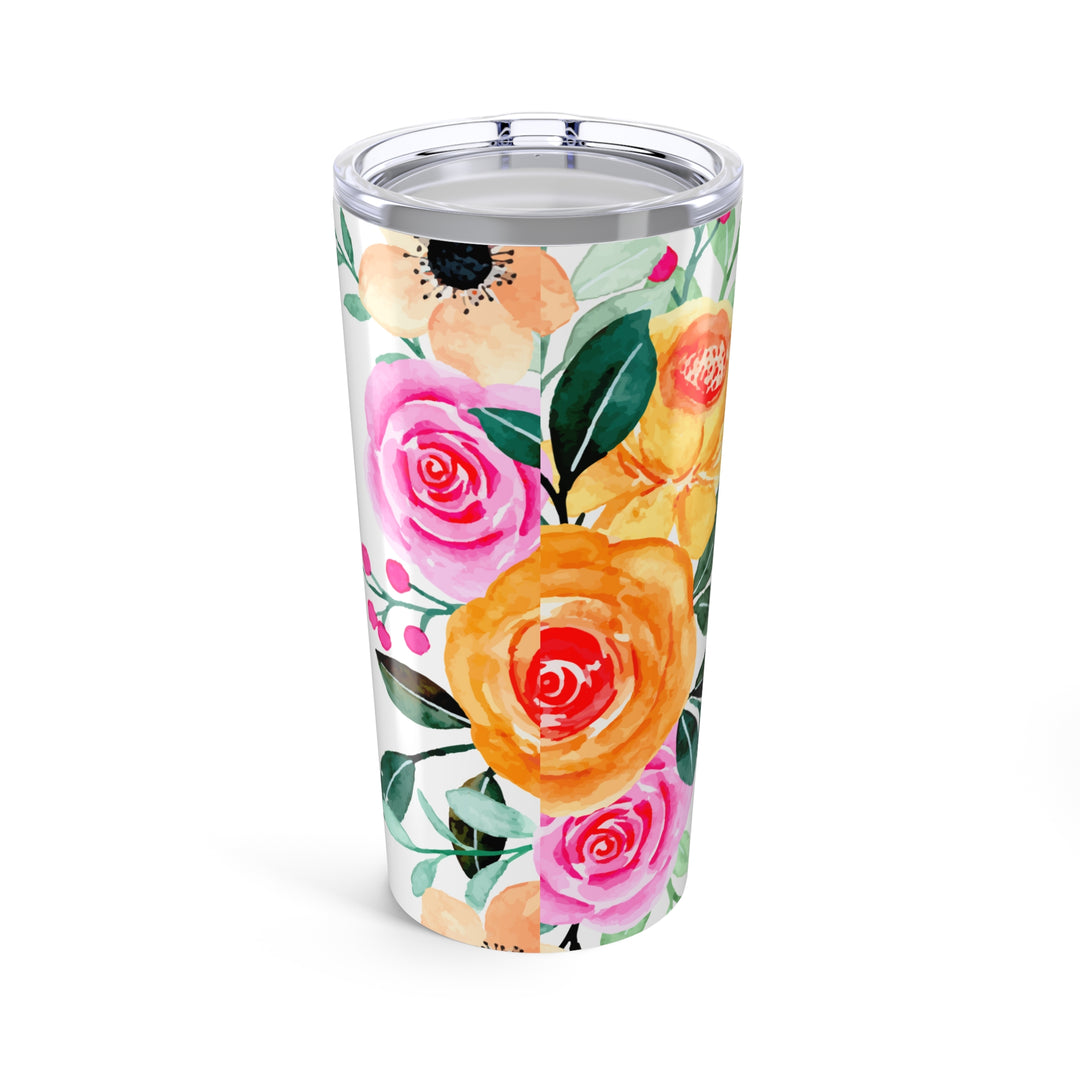 20oz Inspirational Floral Tumbler — "She Is" Motivational Travel Cup