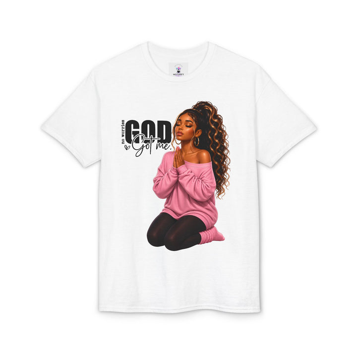 Faithful Reminder Prayer T‑Shirt — Woman Kneeling Graphic