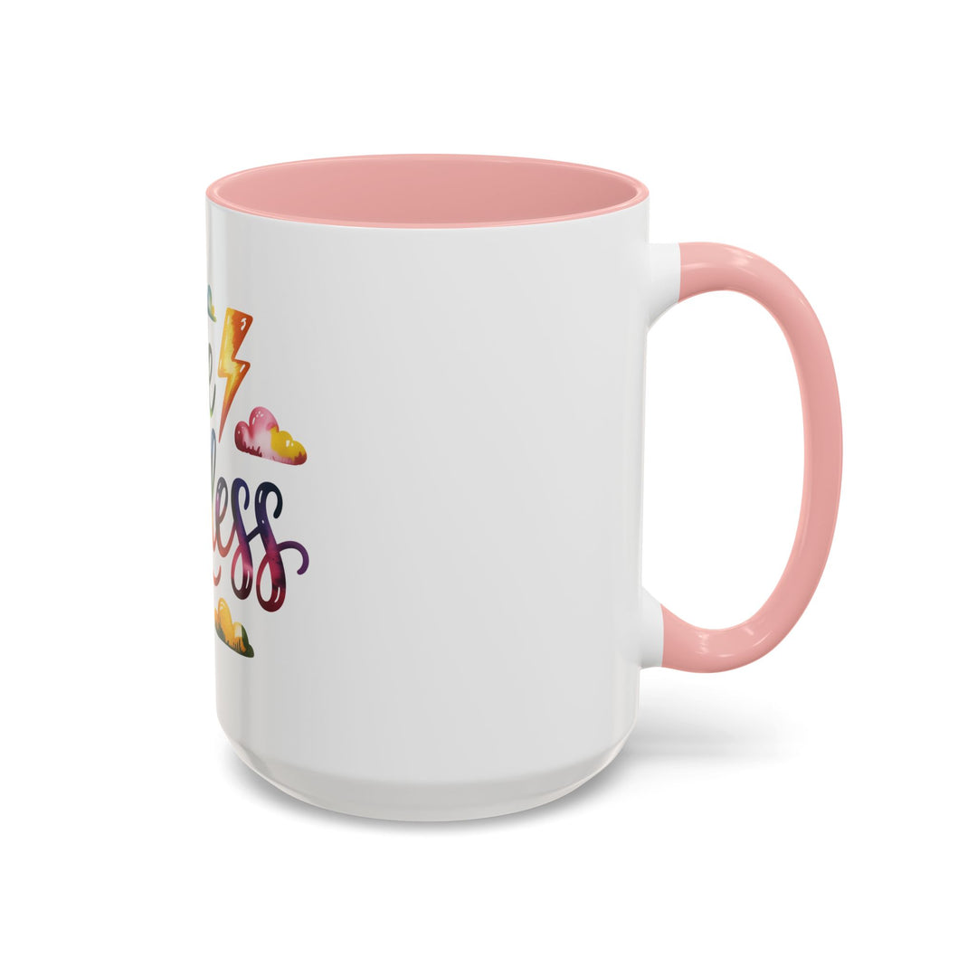 Be Fearless Accent Coffee Mug — Colorful Inspirational Ceramic Mug (11/15oz)