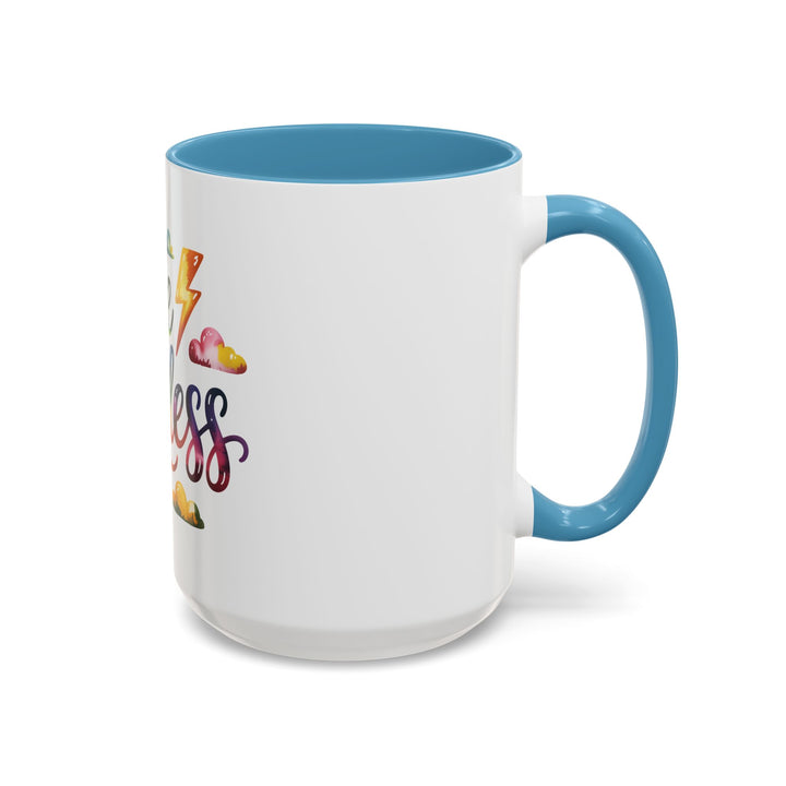 Be Fearless Accent Coffee Mug — Colorful Inspirational Ceramic Mug (11/15oz)