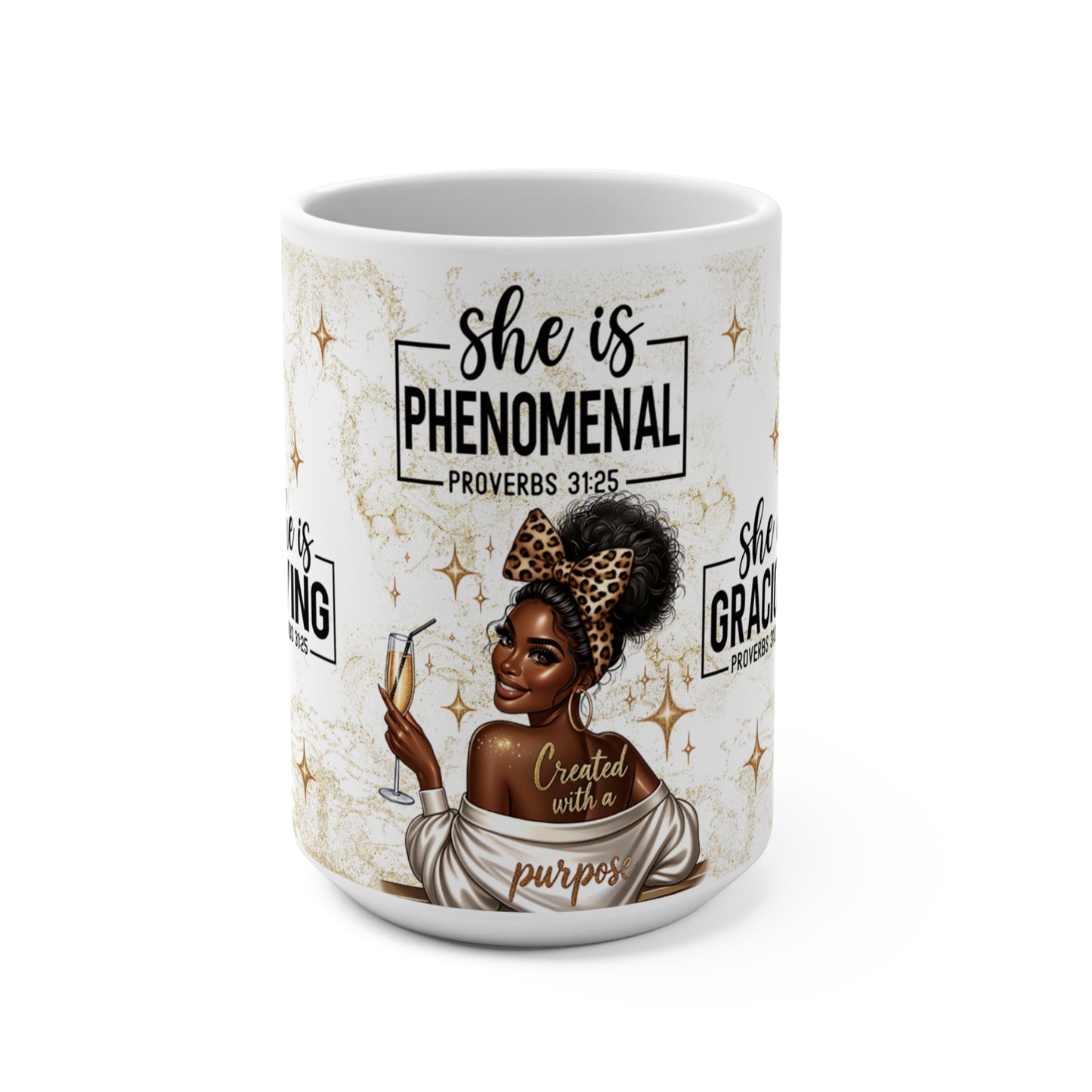She Is Phenomenal 15oz Mug — Inspirational Christian Proverbs 31 Coffee Cup