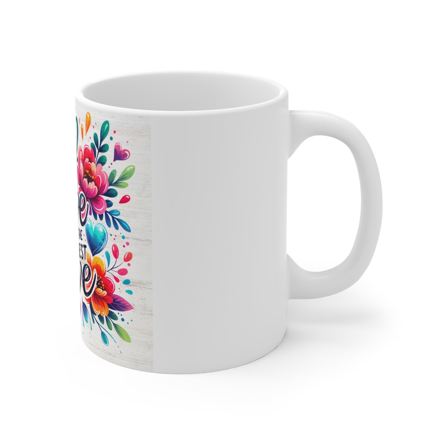 Self Love Is the Best Love Mug — Floral Inspirational 11oz Coffee Cup