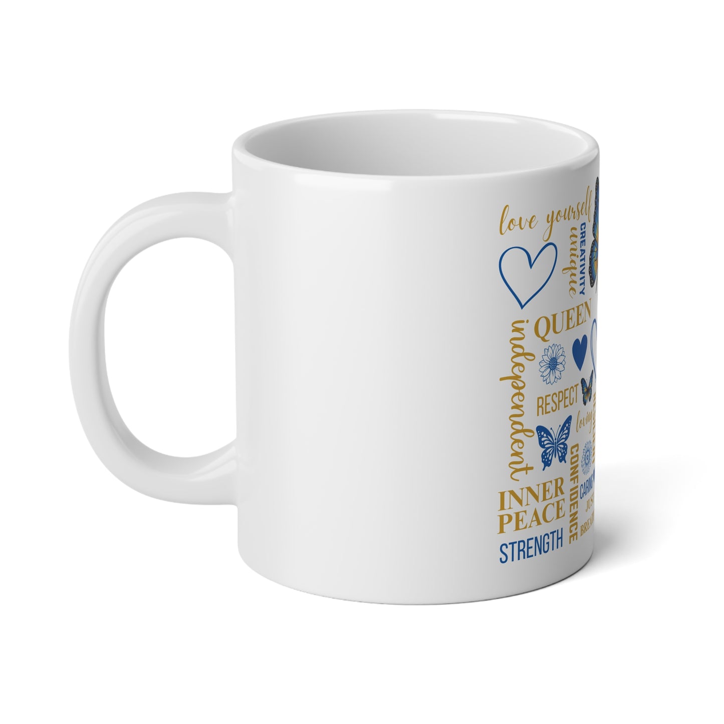Inspirational Jumbo Mug - 20oz Motivational Quotes and Butterfly Design