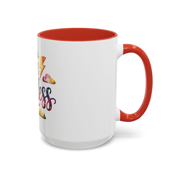 Be Fearless Accent Coffee Mug — Colorful Inspirational Ceramic Mug (11/15oz)