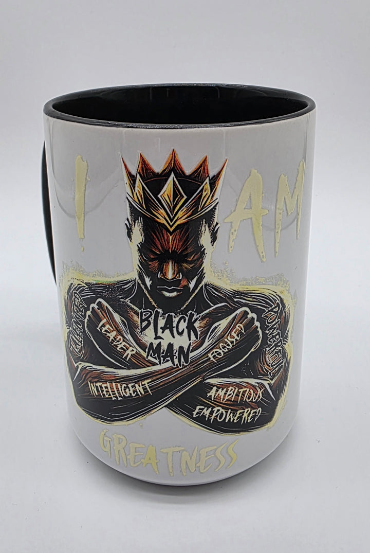 Black Man Empowerment Coffee Mug – Black King Affirmation Mug | Motivational Mug for Black Men | Gift for Black Father, Husband, or King