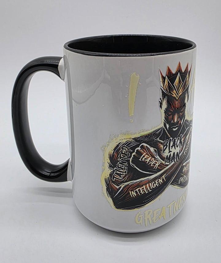 Black Man Empowerment Coffee Mug – Black King Affirmation Mug | Motivational Mug for Black Men | Gift for Black Father, Husband, or King