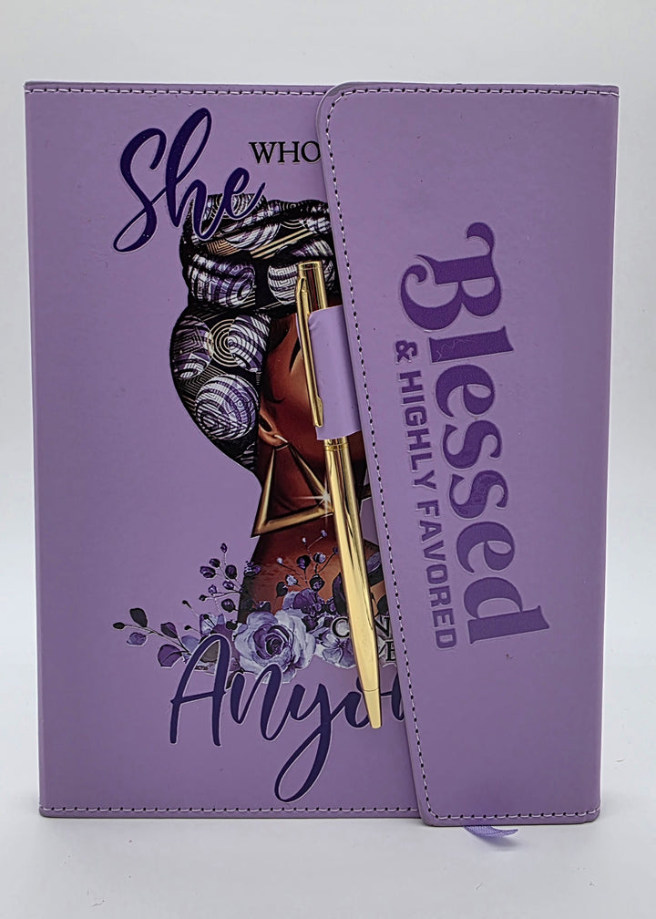 Blessed &amp; Highly Favored Journal with Pen | Christian Affirmation Journal for Women | Faith-Based Self Care Notebook | Inspirational Gift
