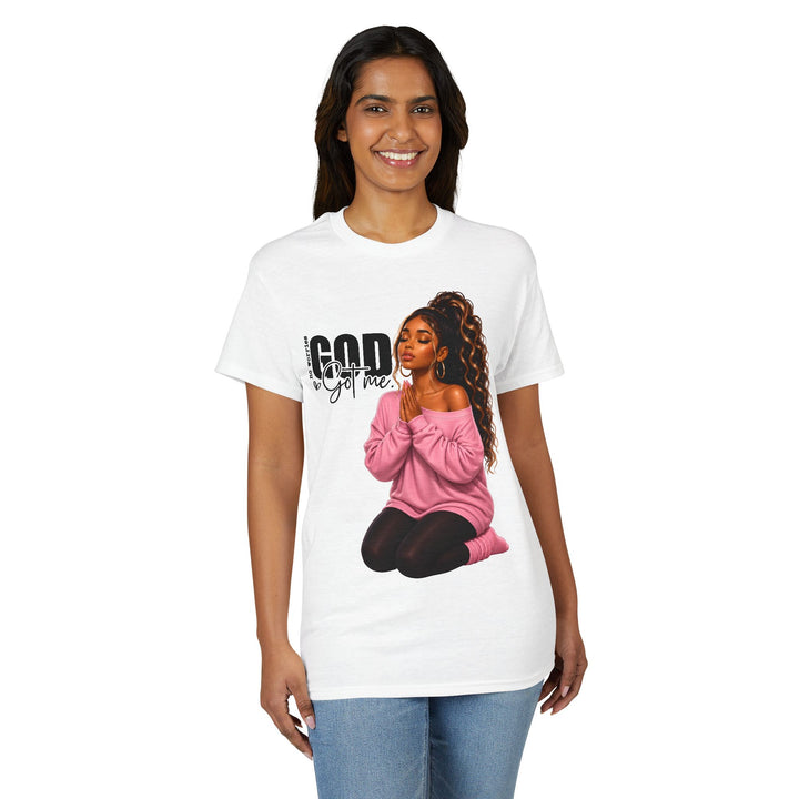 Faithful Reminder Prayer T‑Shirt — Woman Kneeling Graphic