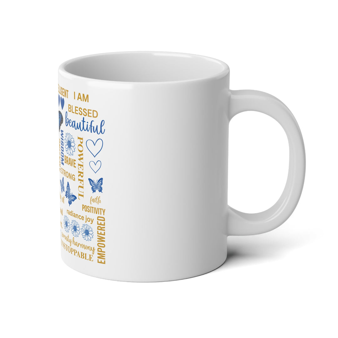 Inspirational Jumbo Mug - 20oz Motivational Quotes and Butterfly Design