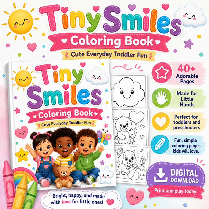 Tiny Smiles Toddler Coloring Book Printable
