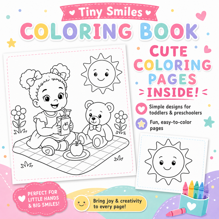 Tiny Smiles Toddler Coloring Book Printable