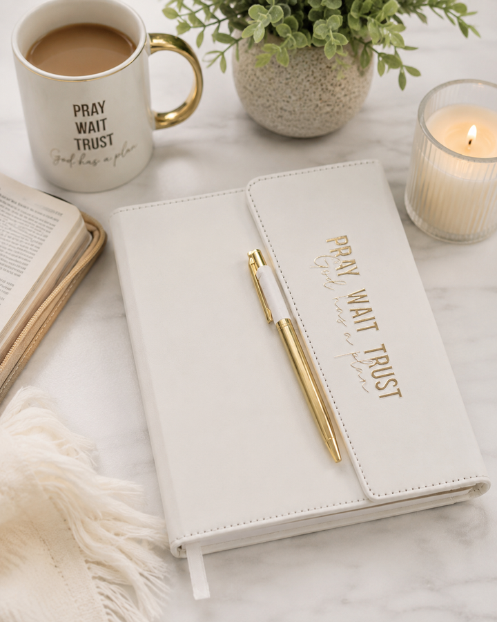 Christian Prayer Journal with Gold Pen