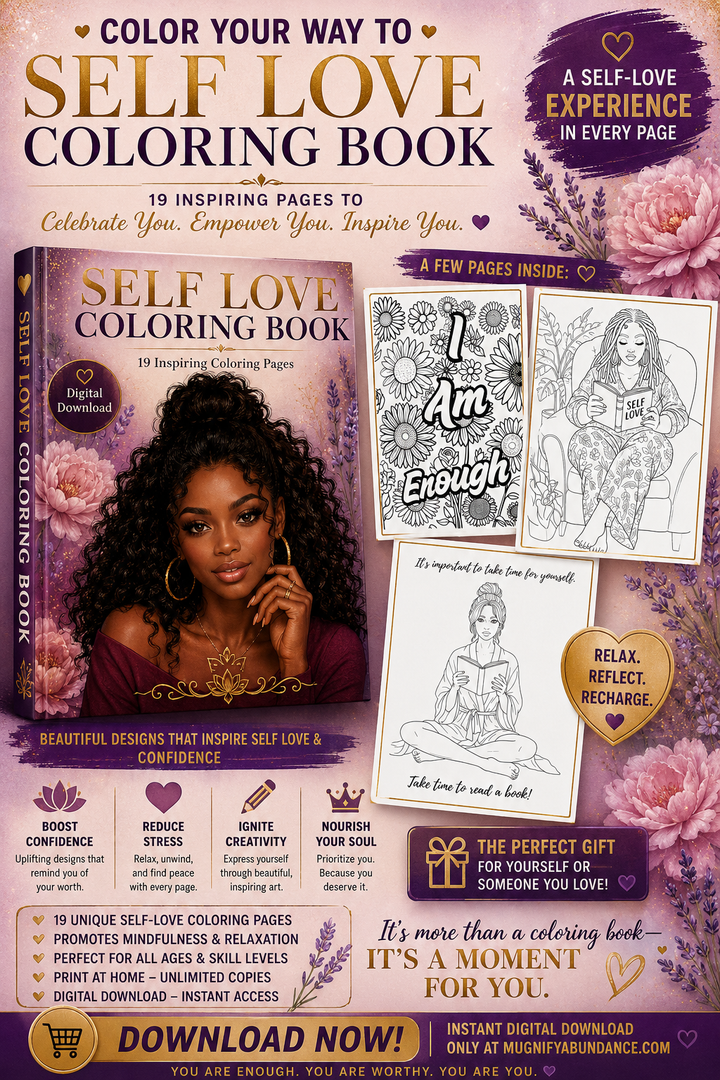 Self Love Coloring Book – 19 Inspiring Printable Pages for Self-Care &amp; Mindful Me-Time