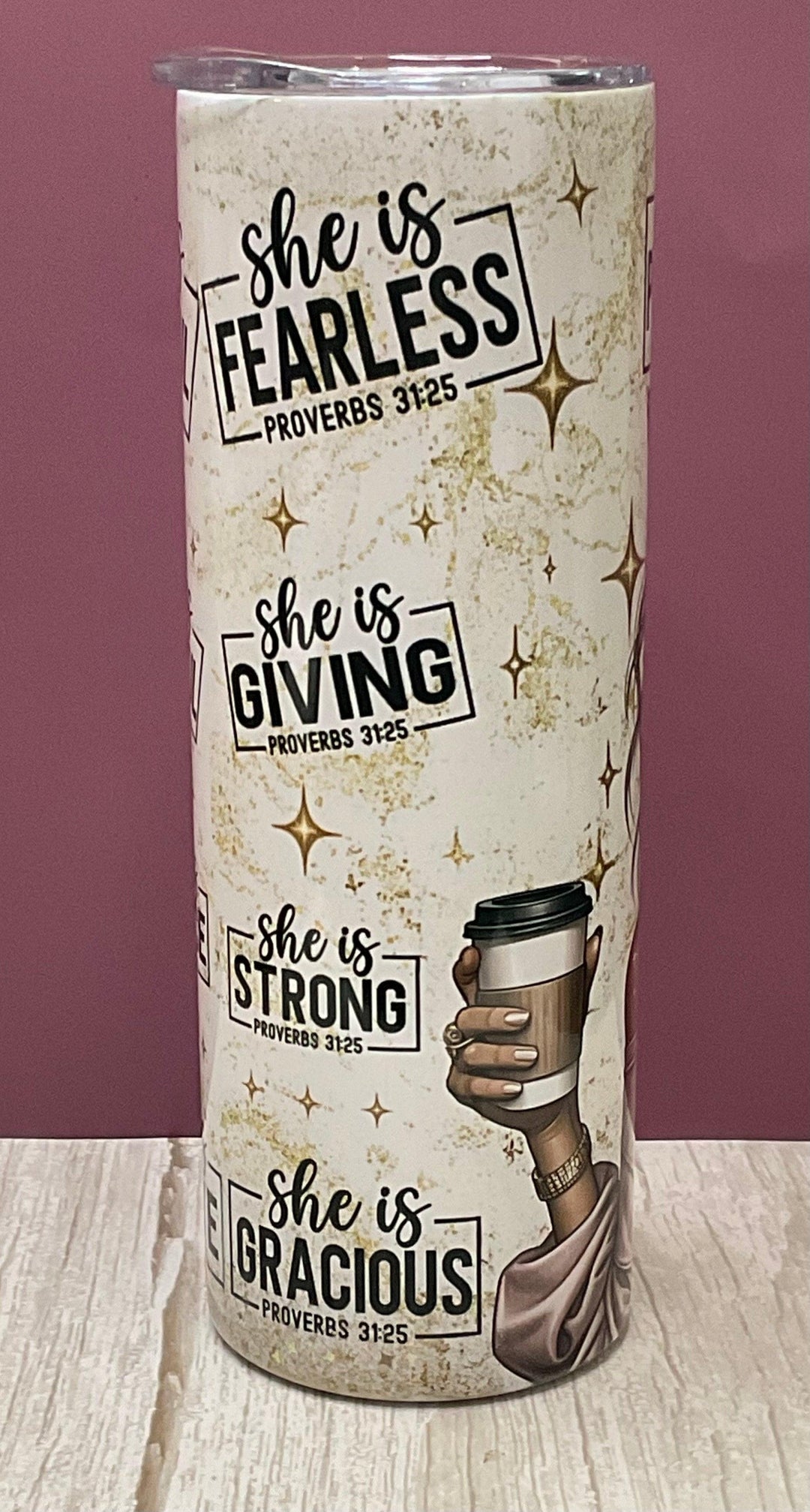 She Is Phenomenal – Proverbs 31:25 Tumbler | Christian Gift for Women | Faith &amp; Self-Love Cup