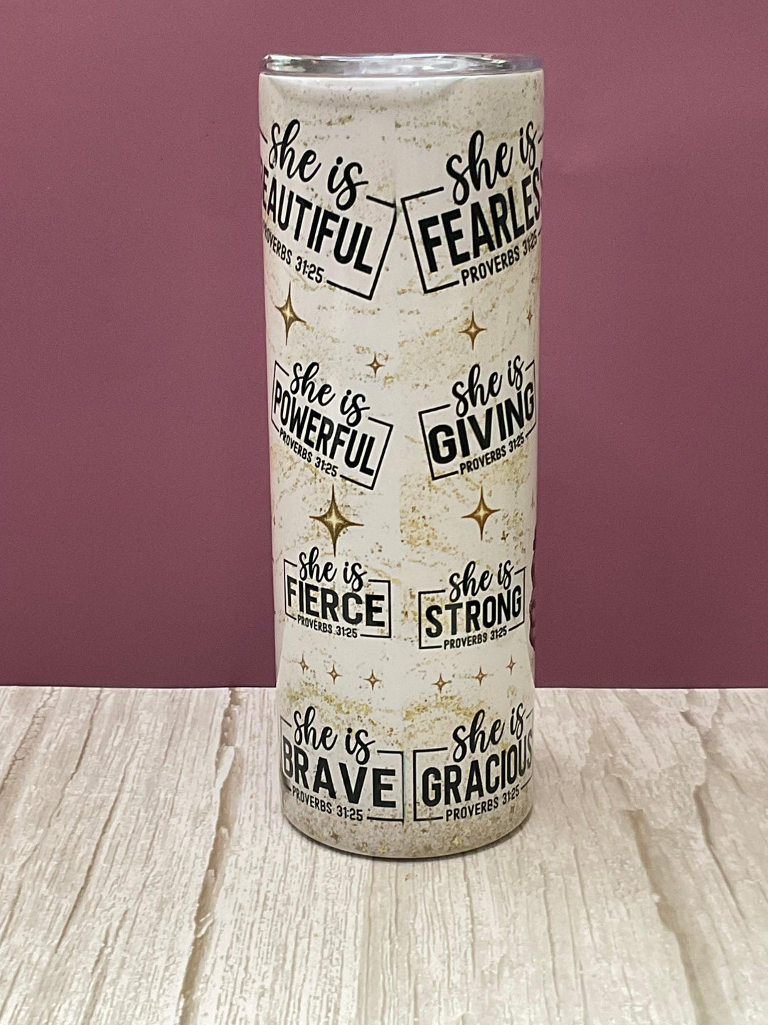 She Is Phenomenal – Proverbs 31:25 Tumbler | Christian Gift for Women | Faith &amp; Self-Love Cup