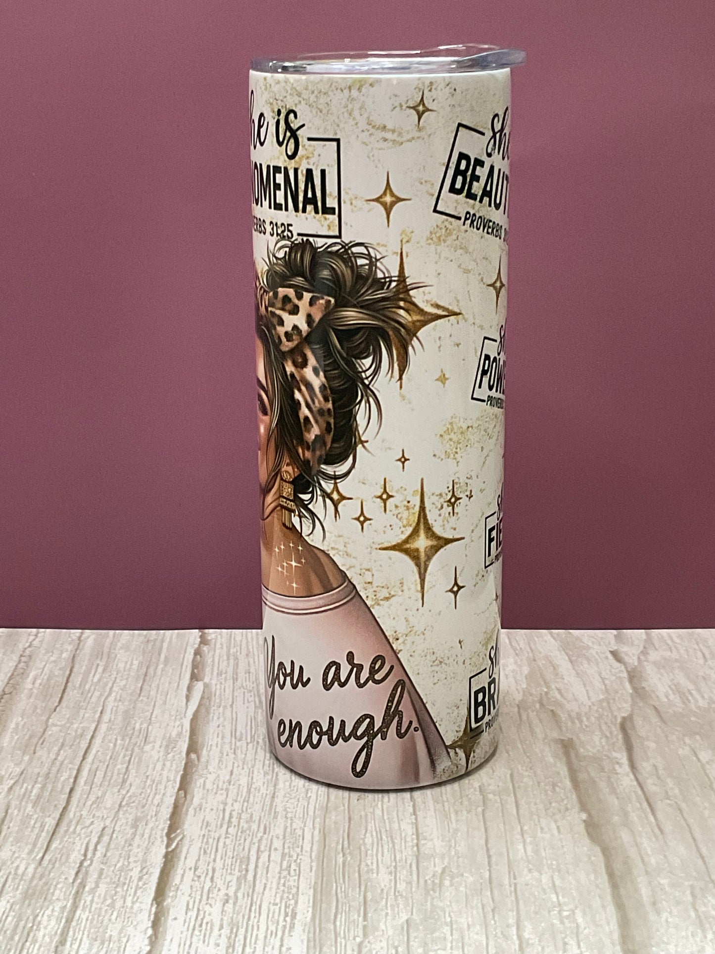 She Is Phenomenal – Proverbs 31:25 Tumbler | Christian Gift for Women | Faith & Self-Love Cup