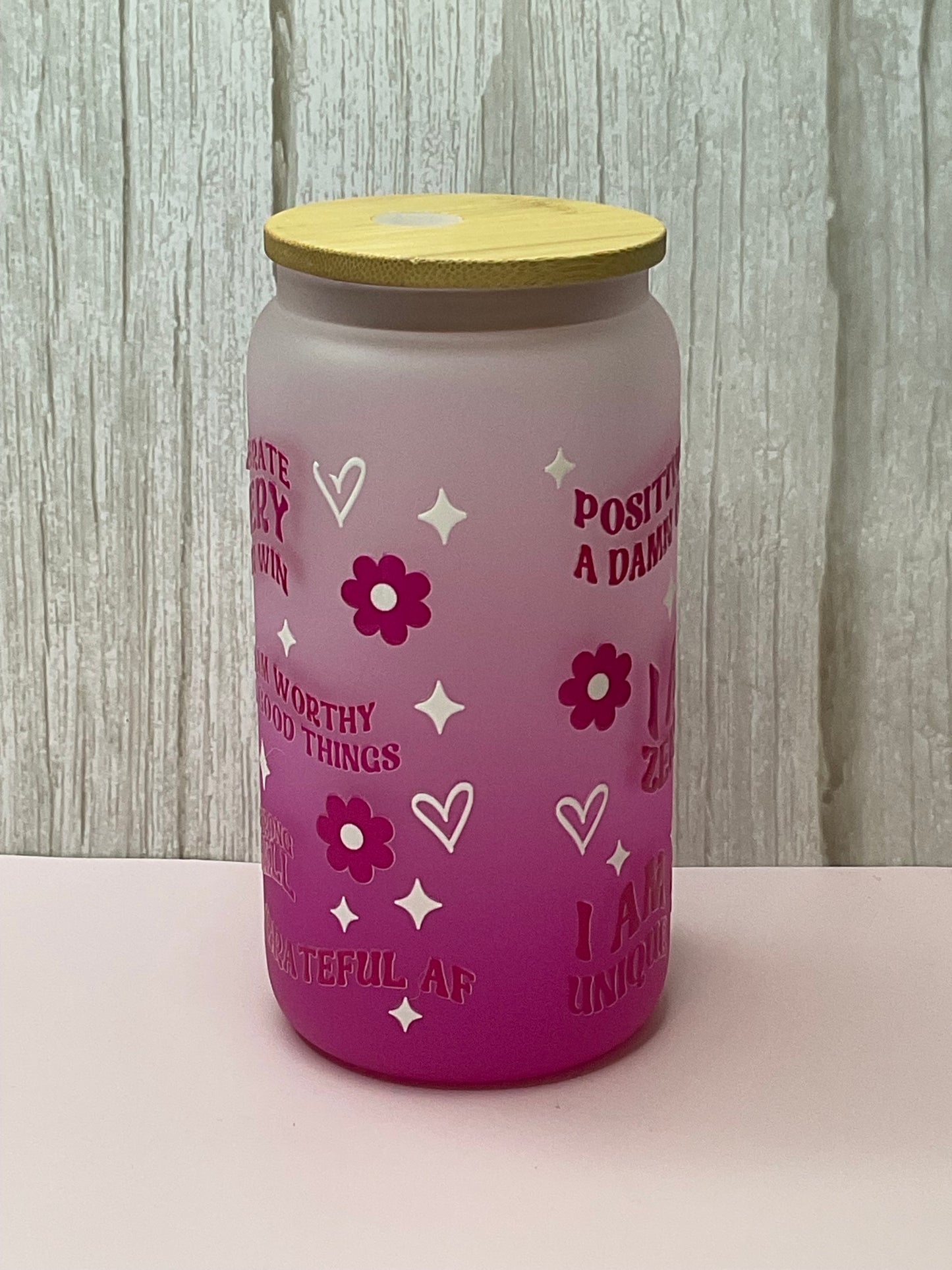 "I Am Zen AF” Frosted Glass Tumbler – Positivity Is a Damn Choice | Self-Love & Empowerment Cup