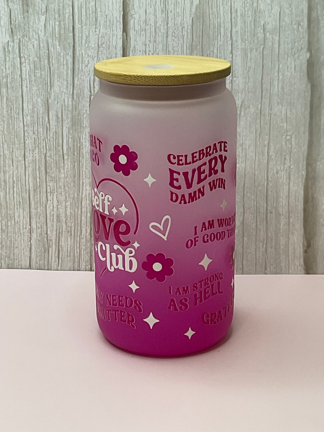 "I Am Zen AF” Frosted Glass Tumbler – Positivity Is a Damn Choice | Self-Love &amp; Empowerment Cup