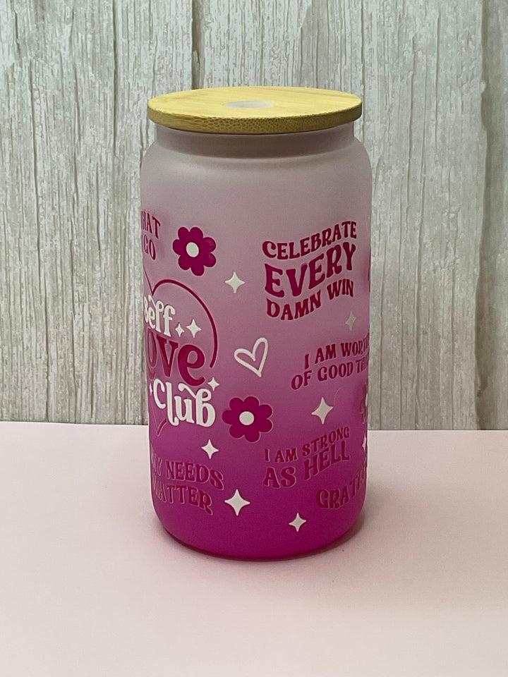 "I Am Zen AF” Frosted Glass Tumbler – Positivity Is a Damn Choice | Self-Love &amp; Empowerment Cup