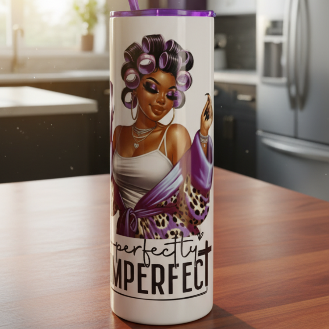 "Perfectly Imperfect” 20oz Tumbler – Self-Love & Confidence Cup | Mugnify Abundance