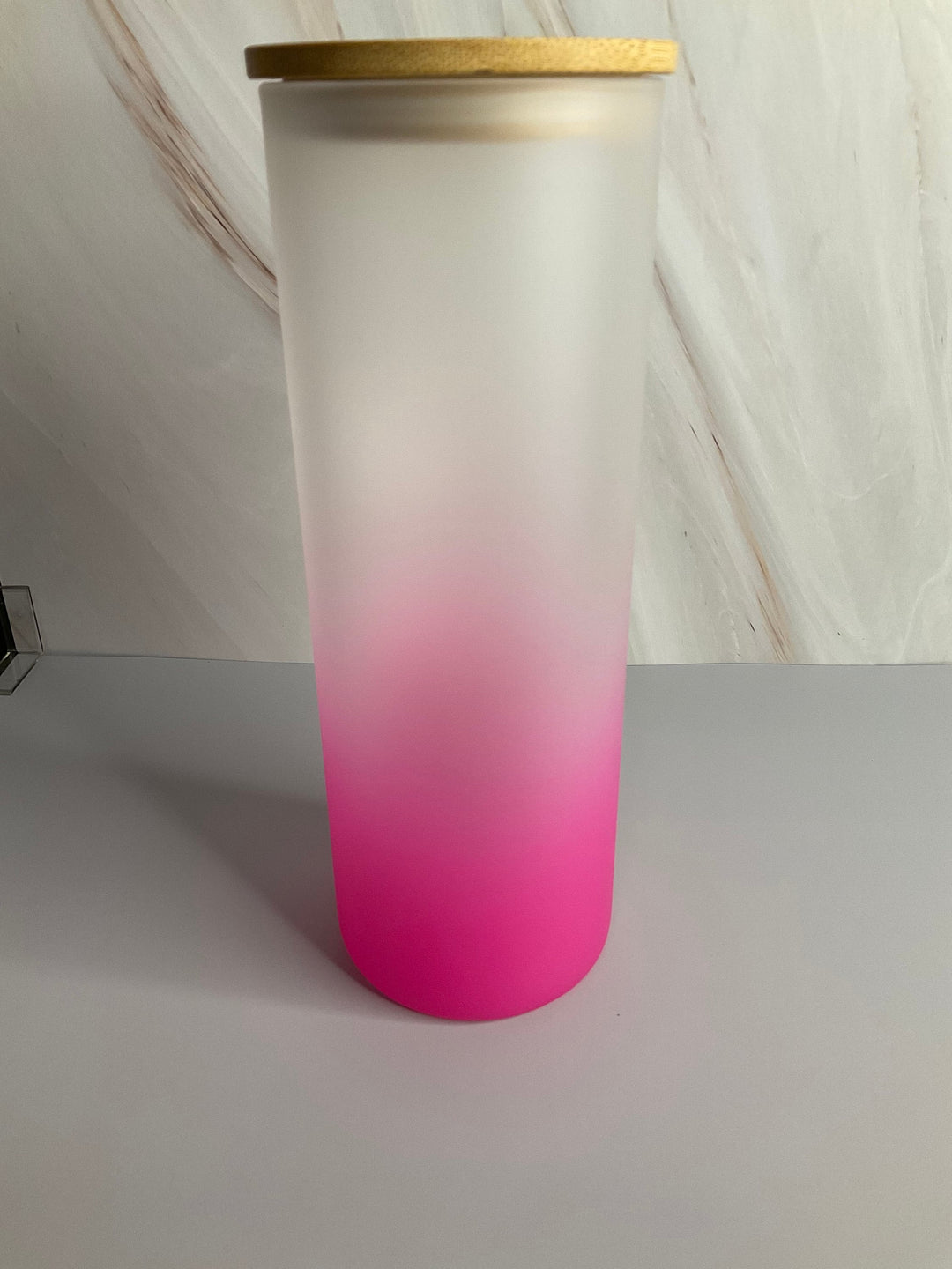 I Match Energy - 25 oz Pink Ombre Tumbler with Bamboo Lid &amp; Plastic Straw