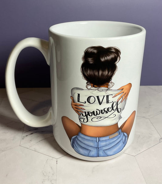 Love Yourself Coffee Mug: Inspirational Ceramic Mug, Self-Love Gift