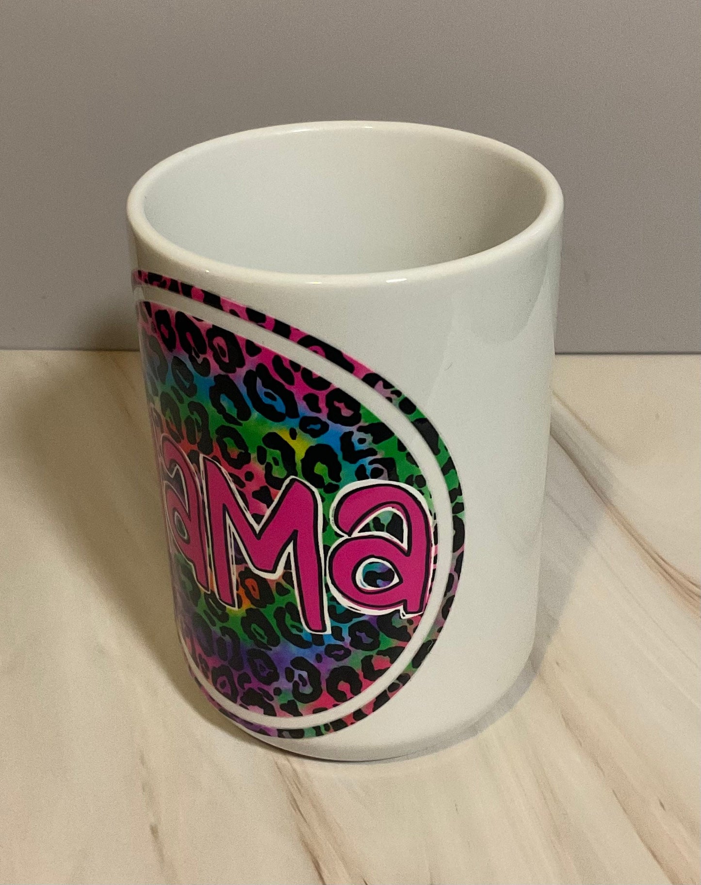 Mama Coffee Mug: Pink Leopard Print, Stylish Mom Gift
