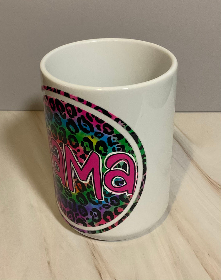 Mama Coffee Mug: Pink Leopard Print, Stylish Mom Gift